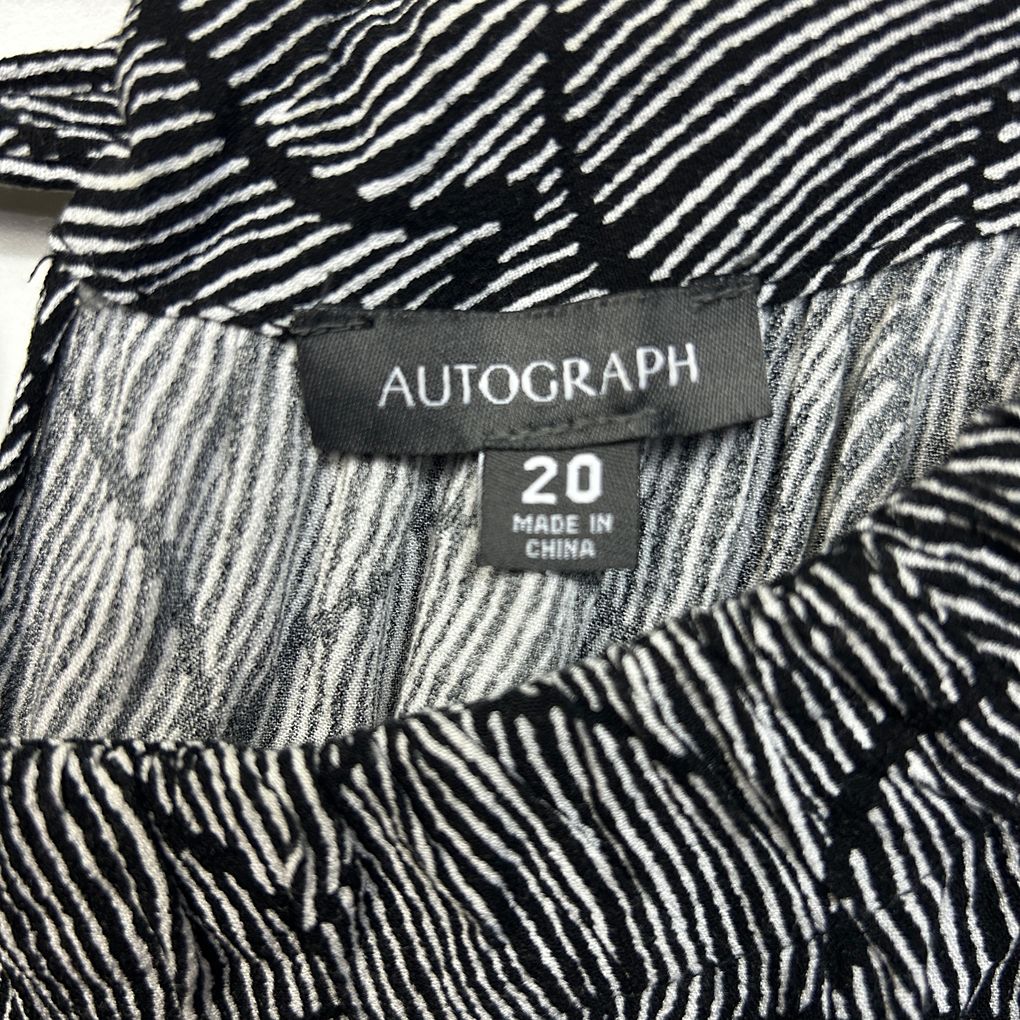 Autograph Black and White Print Top - Size 20