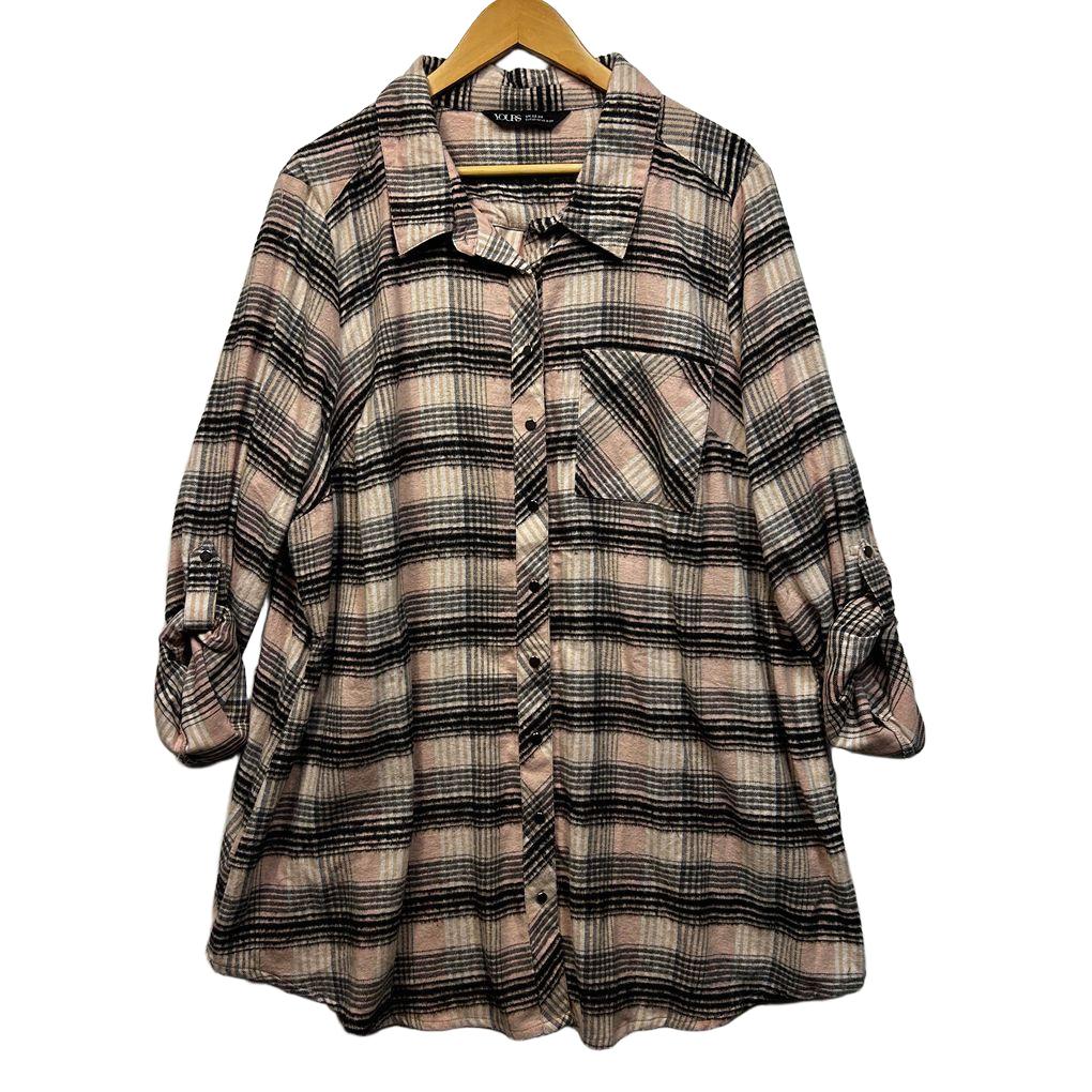 Yours Check Cotton Shirt - Size 22-24
