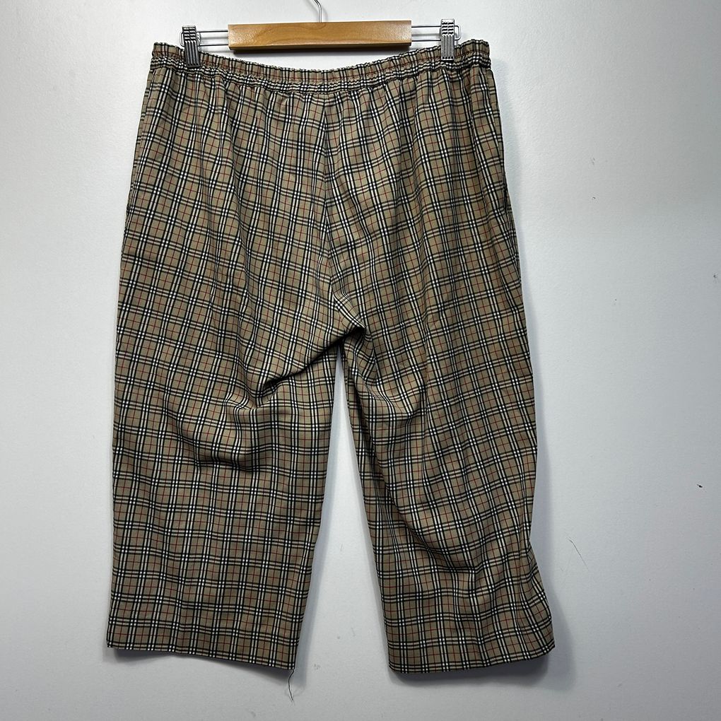 Vintage Geiger Beige Check Plus Size Cropped Pants - Size 16/18