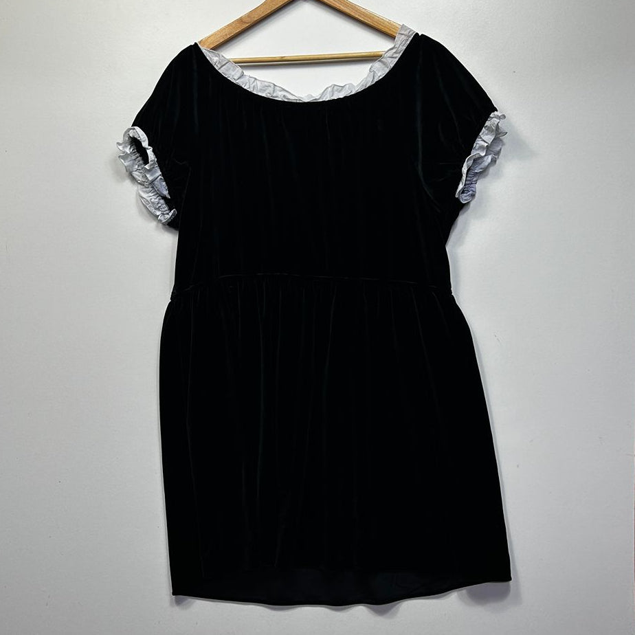 Dangerfield Black Plus Size Velvet Dress - Size 18