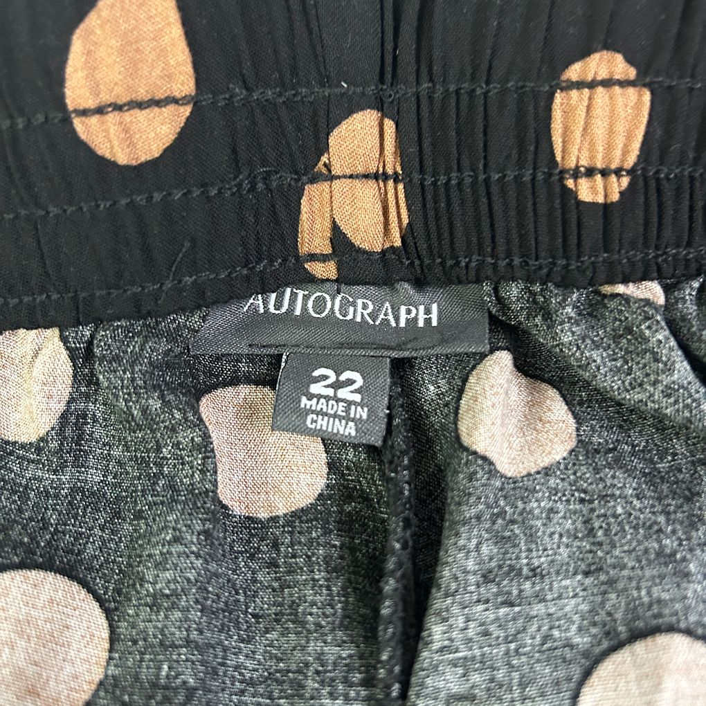 Autograph Black Spot Wide Leg Pants - Size 22