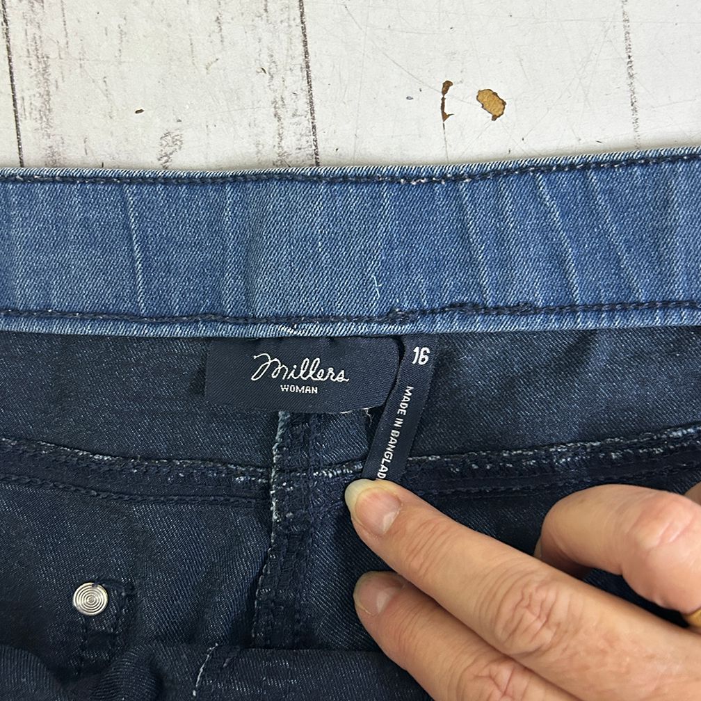 Millers Blue Pull On Denim Jeans Pants - Size 16