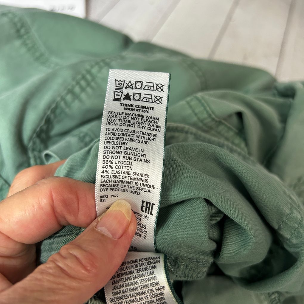 M&S Khaki Cotton Cargo Pants - Size 20