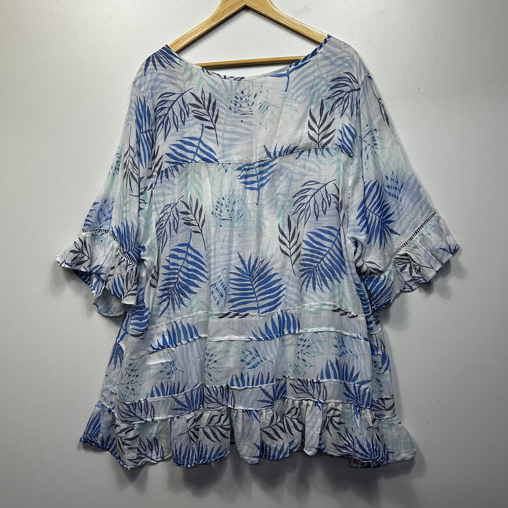 Beme Blue Plus Size Top - Size 24 (fault)