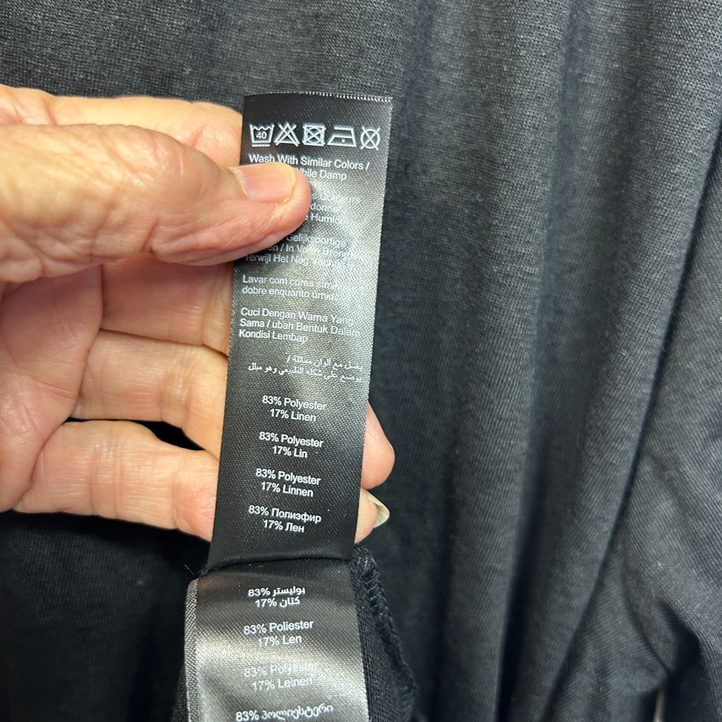 New Look Black Linen Top - Size 28