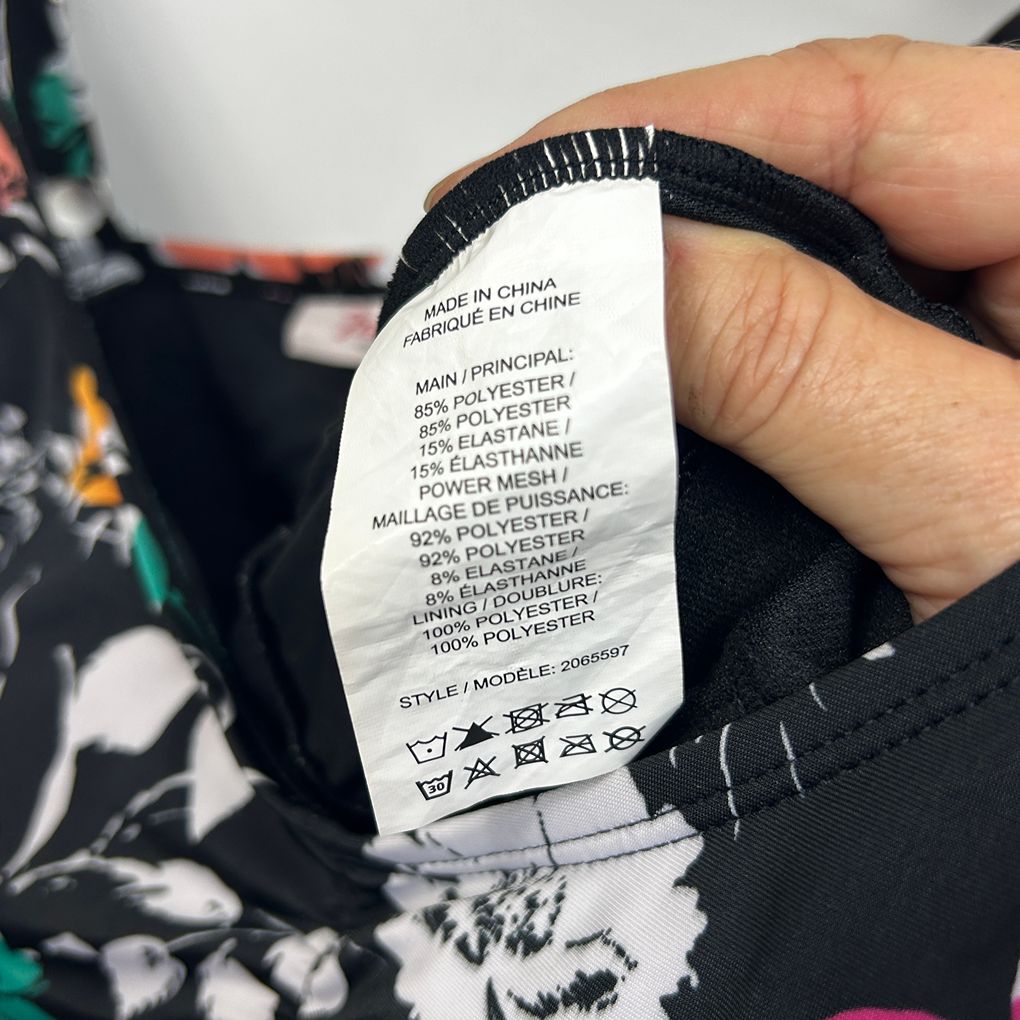 Millers Black Floral Swim Dress - Size 16