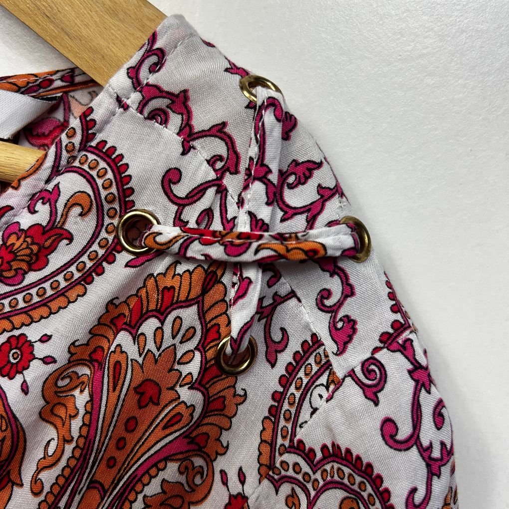 Rockmans Red Paisley Top - Size 16