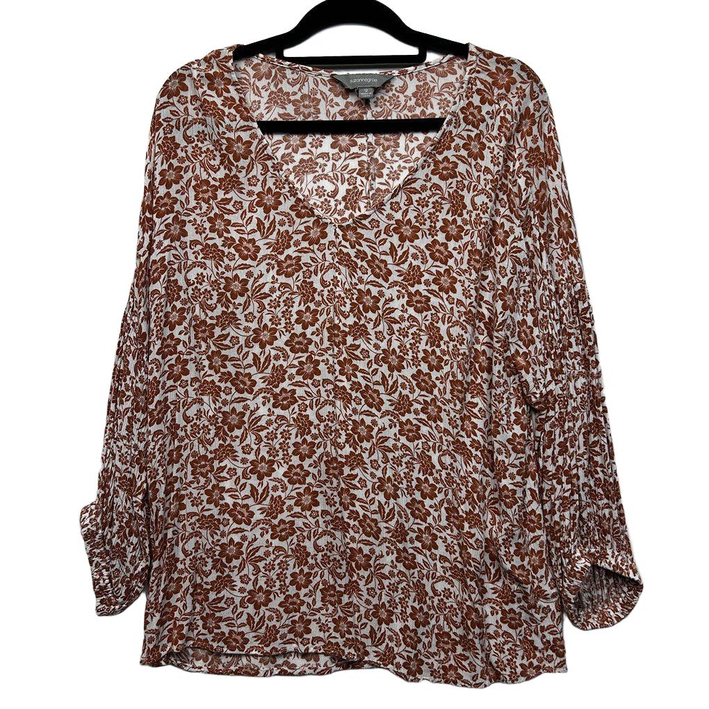 Suzanne Grae Rust Floral Top - Size 12