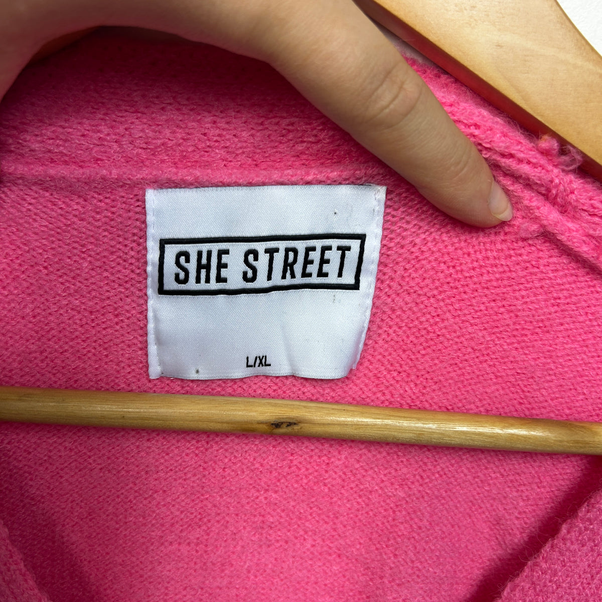 She Street Pink Sequin Cardigan - Size L/XL