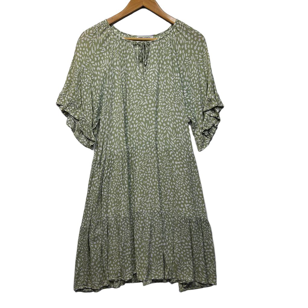 Ebby and I Sage Green Print Dress - Size M/L
