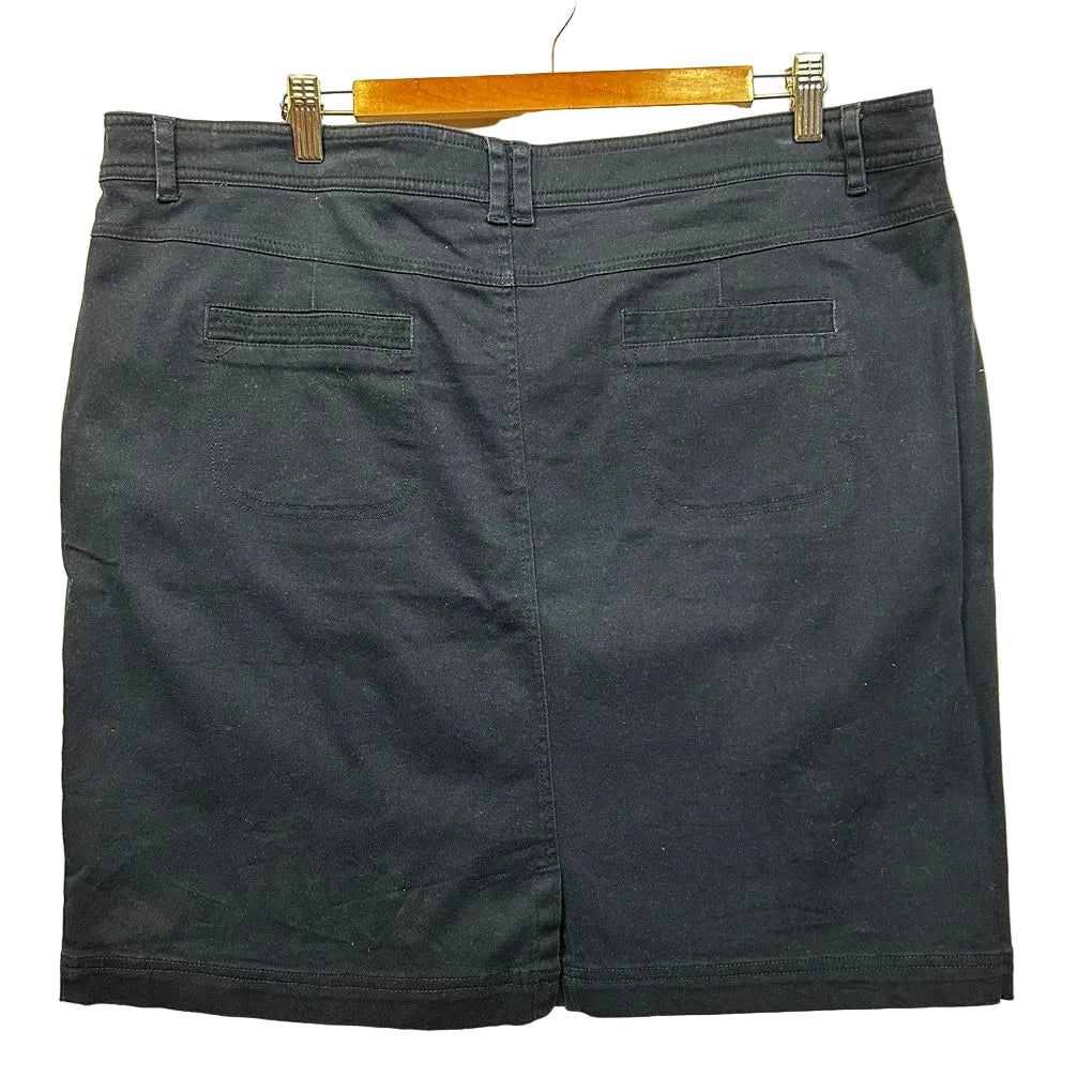 Katies Navy Cotton Skirt - Size 18 (fault)