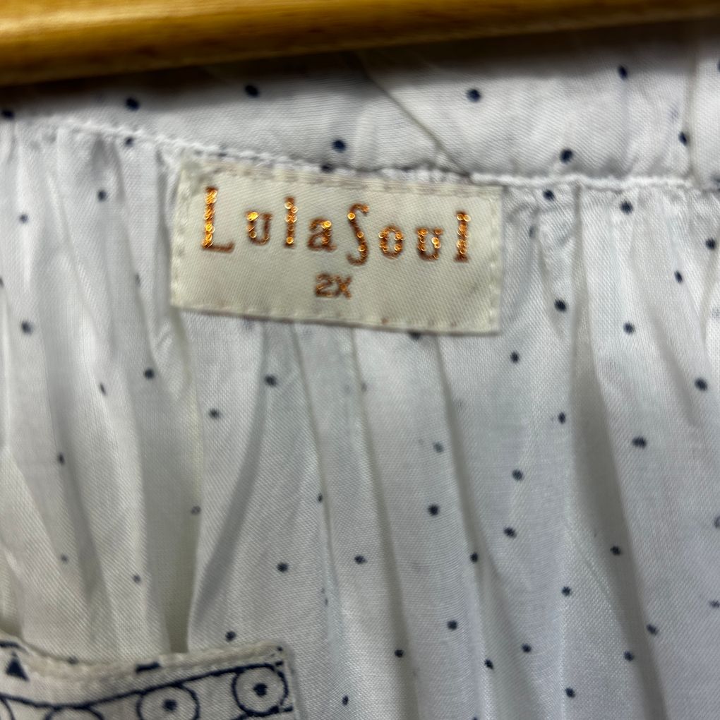 Lulasoul White Sequin Boho Top - Size 2X