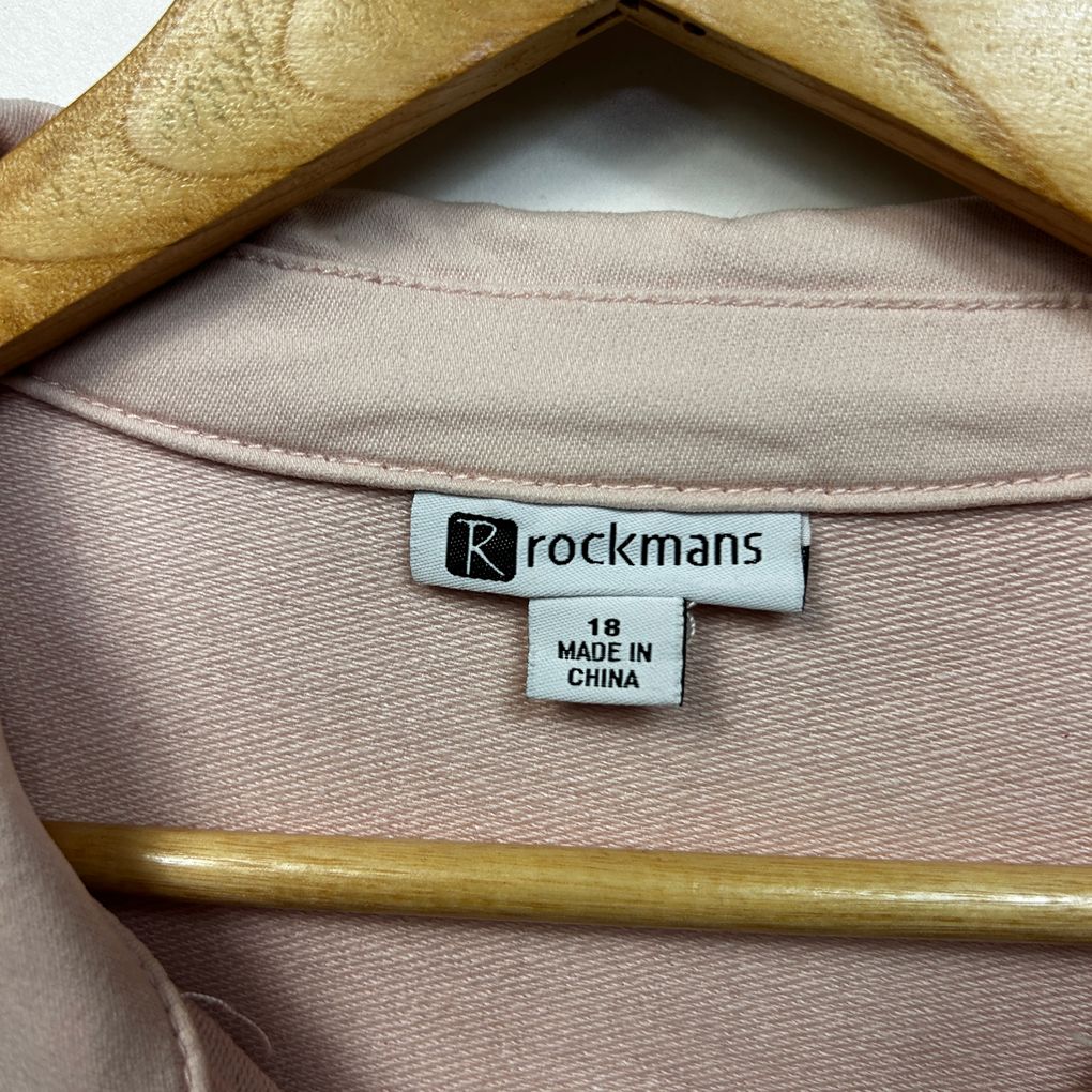 Rockmans Pink Plus Size Cotton Denim Jacket - Size 18