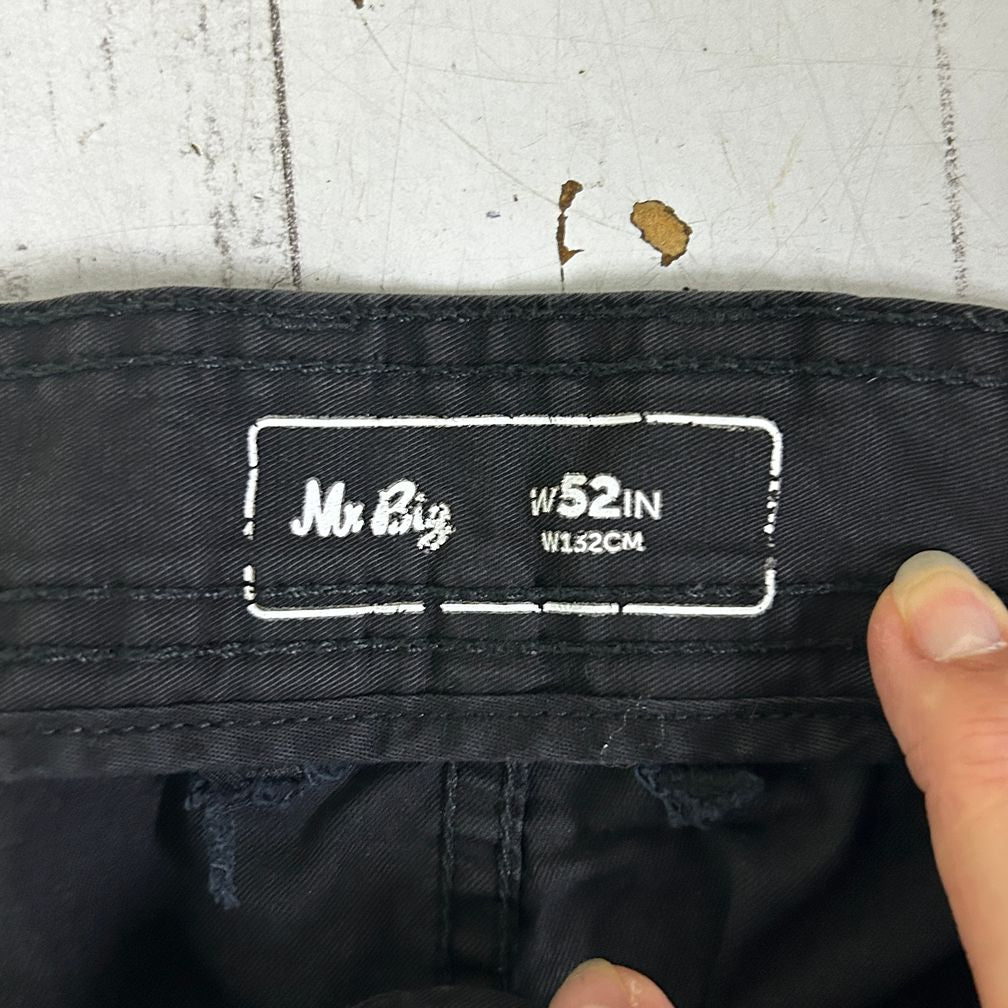 Mr Big Black Cotton Mens Cargo Shorts - Size 52
