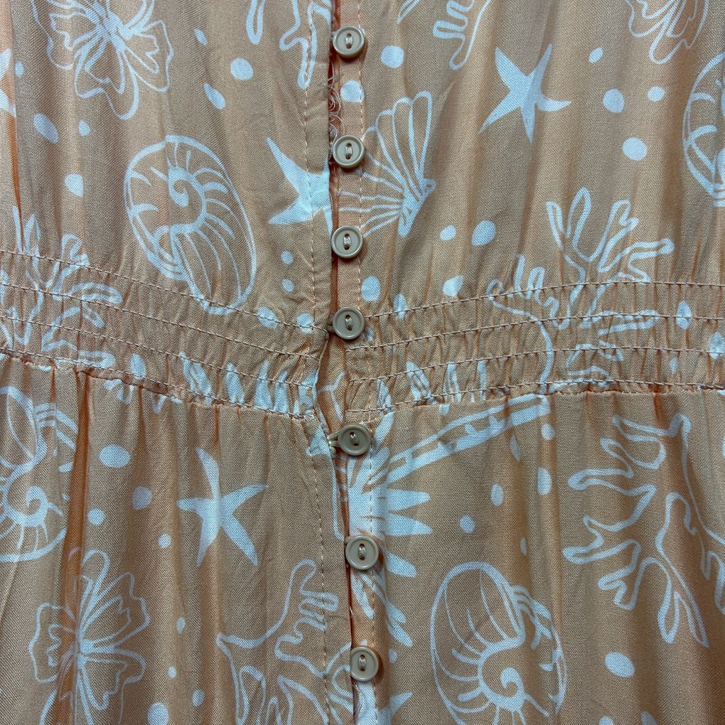 Rivers Peach Print Maxi Dress - Size 20