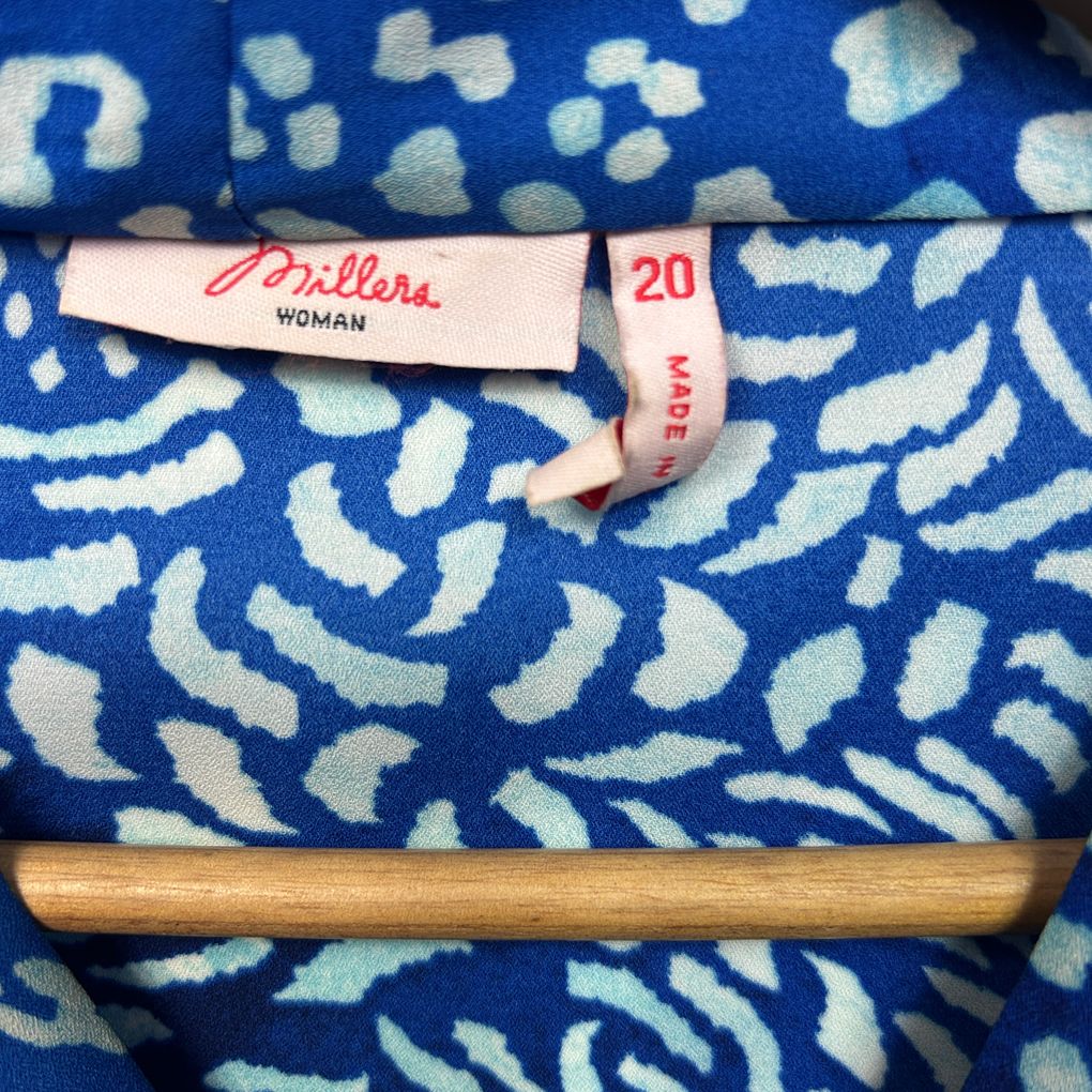Millers Blue Print Short Sleeve Top - Size 20