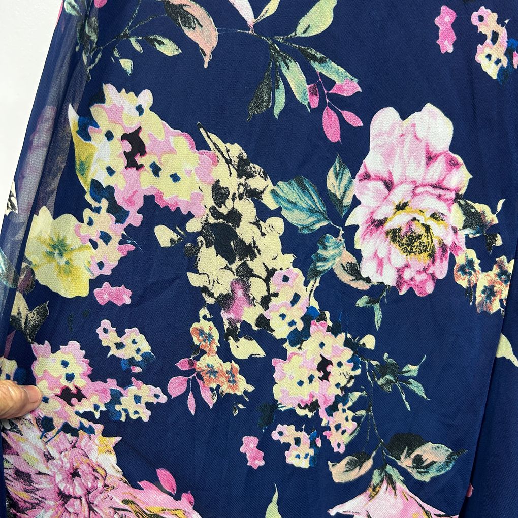Showpo Navy Floral Plus Size Maxi Dress - Size 18
