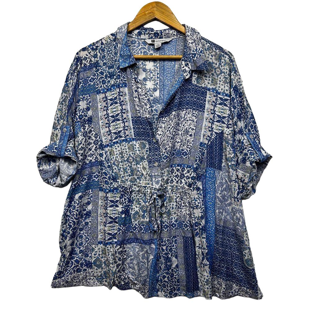 Rockmans Blue Top - Size 14