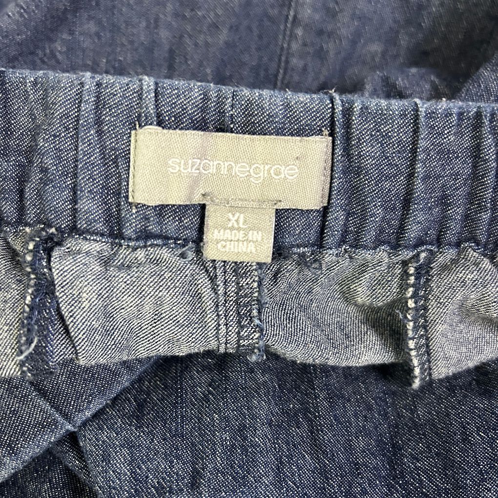 Suzanne Grae Navy Denim Cotton Pants - Size XL