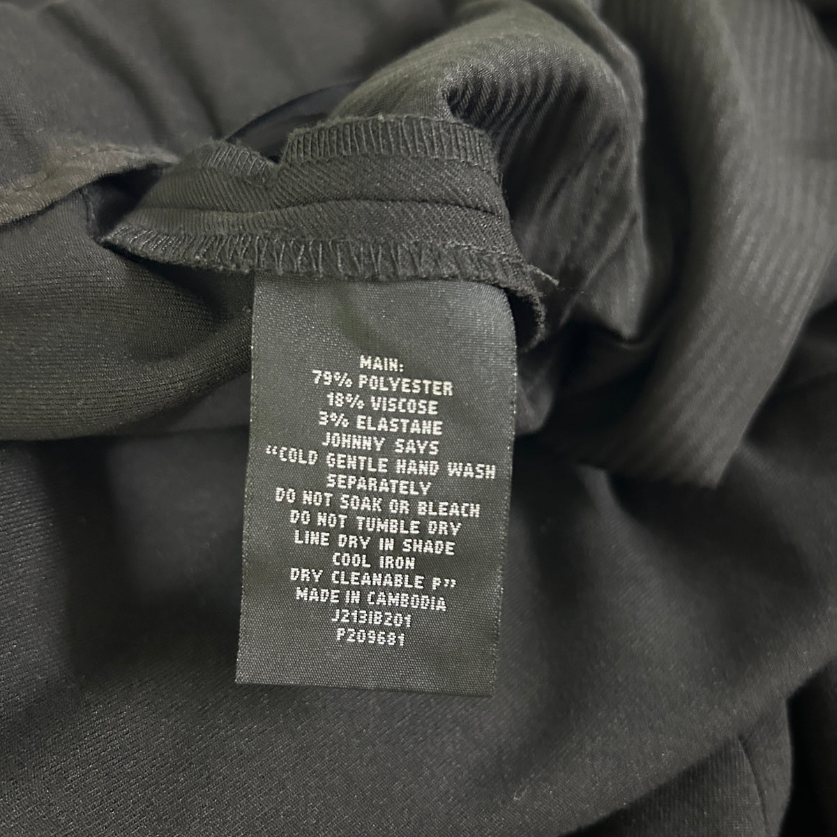 Johnny Bigg Black Slim Fit Pants - Size 42