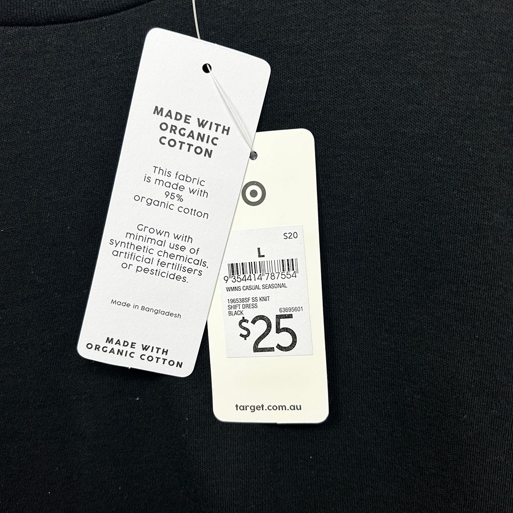 Target Black Cotton T-Shirt Dress - Size L