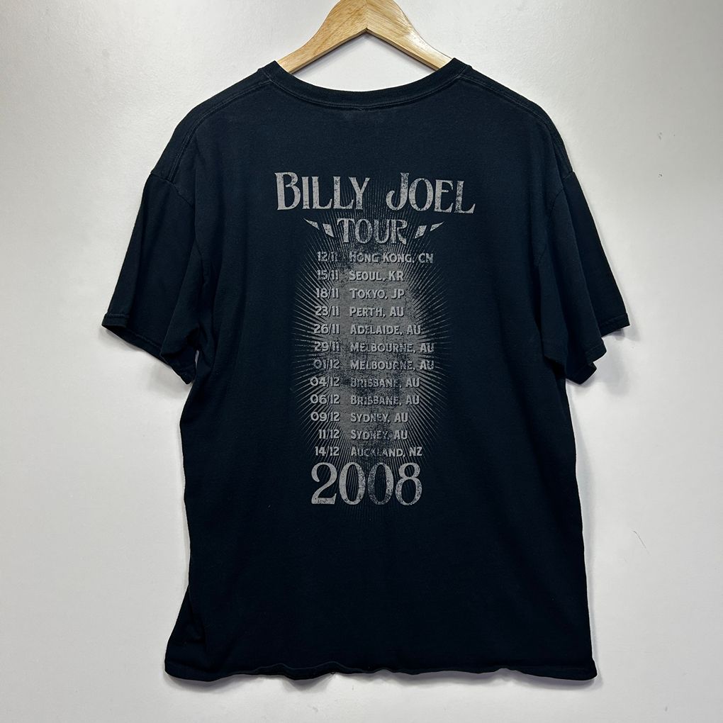 Billy Joel 2008 Black Tour Cotton T-Shirt - Size L