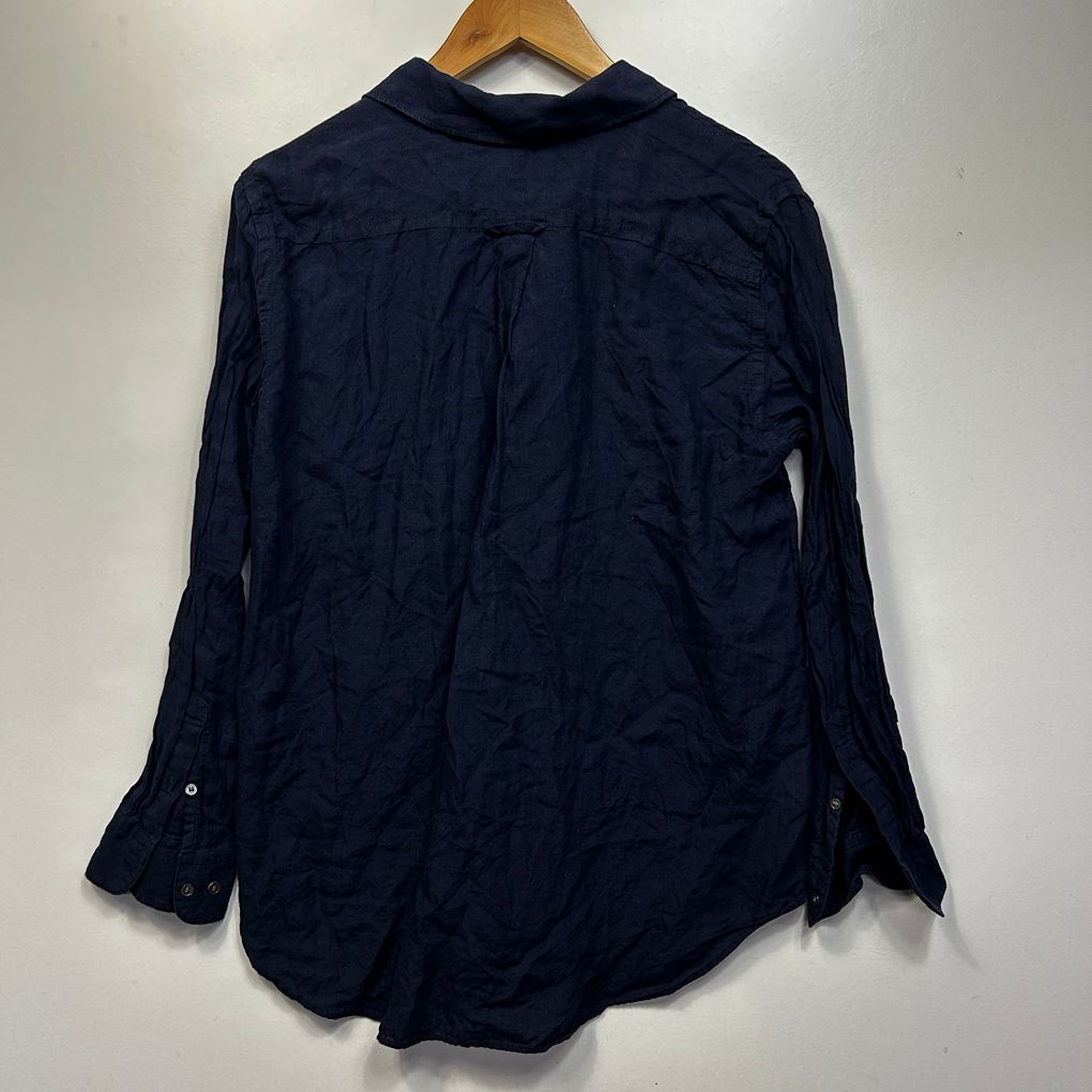 Country Road Navy Linen Shirt - Size 16