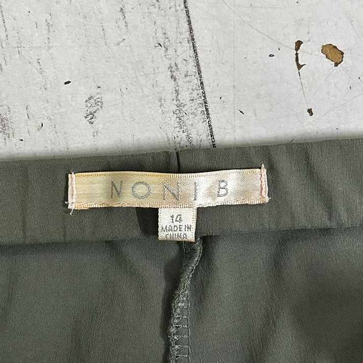 Noni B Green Olive Crochet Trim Pants - Size 14