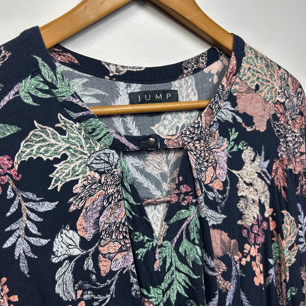 Jump Navy Floral Top - Size 16