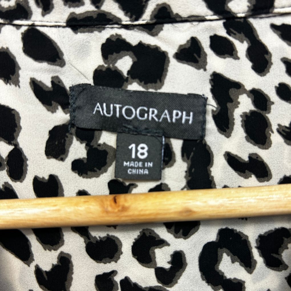 Autograph White Leopard Print Top - Size 18