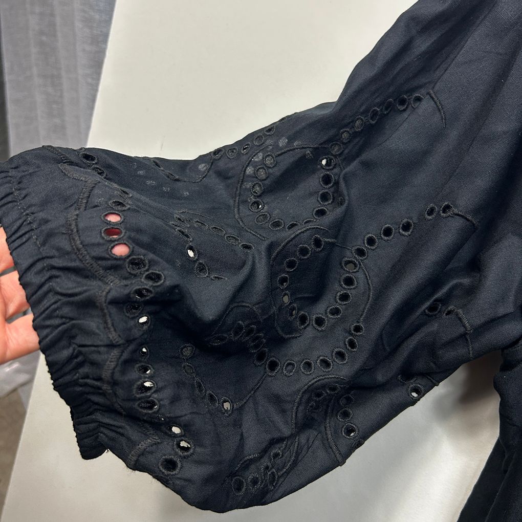 Autograph Black Embroidered Top - Size 22