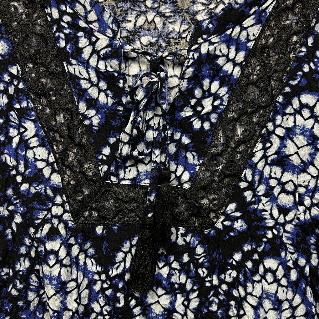 Rockmans Blue Black Print Plus Size Top - Size 18