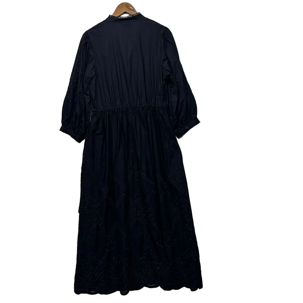 Forever New Black Broderie Dress - Size 16