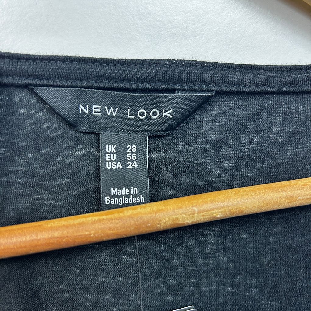 New Look Black Linen Top - Size 28