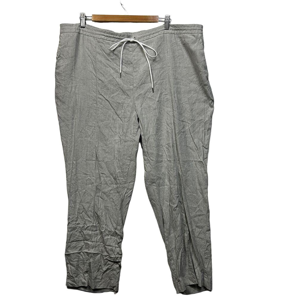 Sportscraft Grey Stripe Linen Pants - Size 18