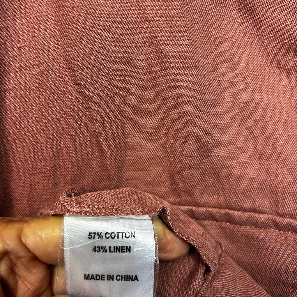 Sussan Pink Linen Utility Jacket - Size 18