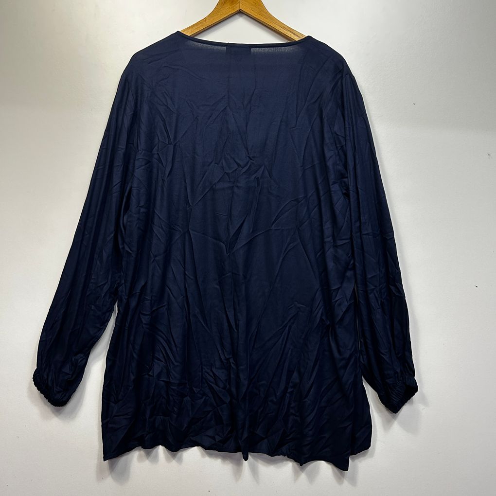 Autograph Navy Lace Trim Top - Size 22