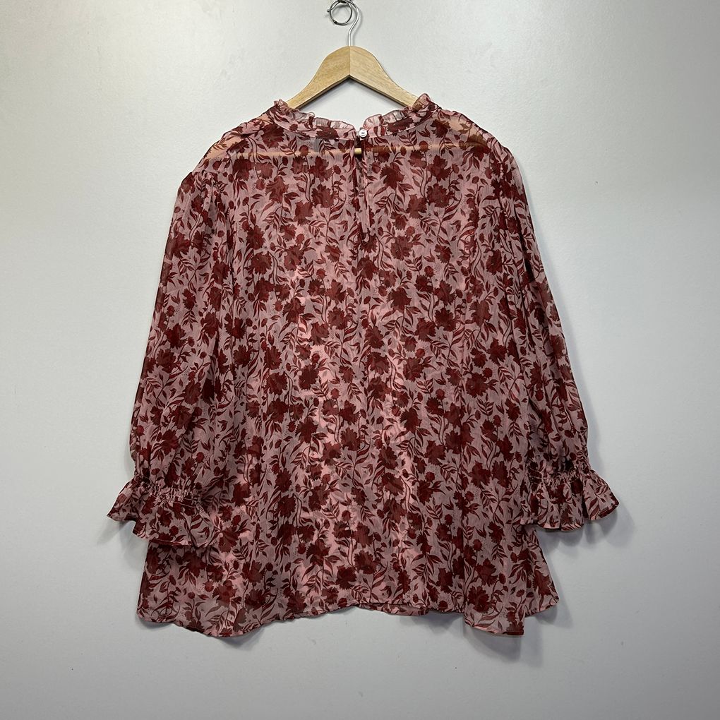 Piper Pink Floral Plus Size Top - Size 22