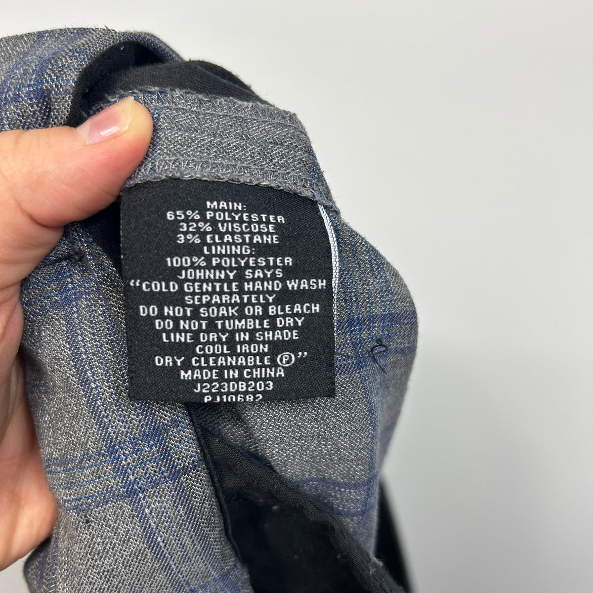 Johnny Bigg Grey Check Pants - Size 44