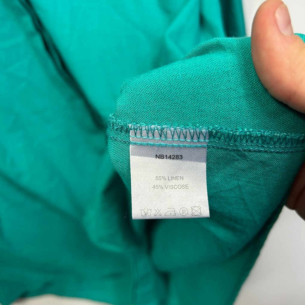 Noni B Teal Plus Size Linen Shirt - Size 18