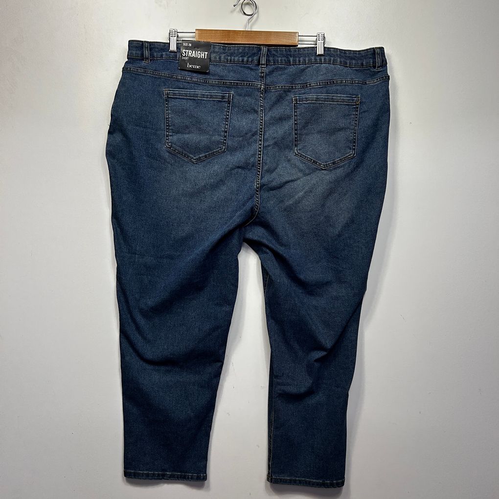 Beme Light Blue Mid Rise Short Length Plus Size Jeans - Size 26