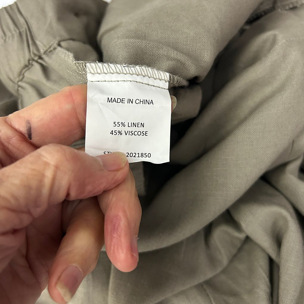 Autograph Mushroom Linen Wide Leg Crop Pants - Size 30