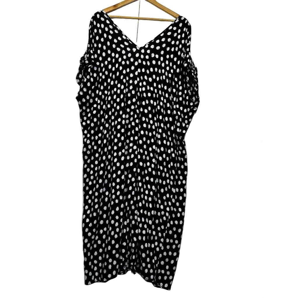 Autograph Black Polka Dot Dress - Size 16