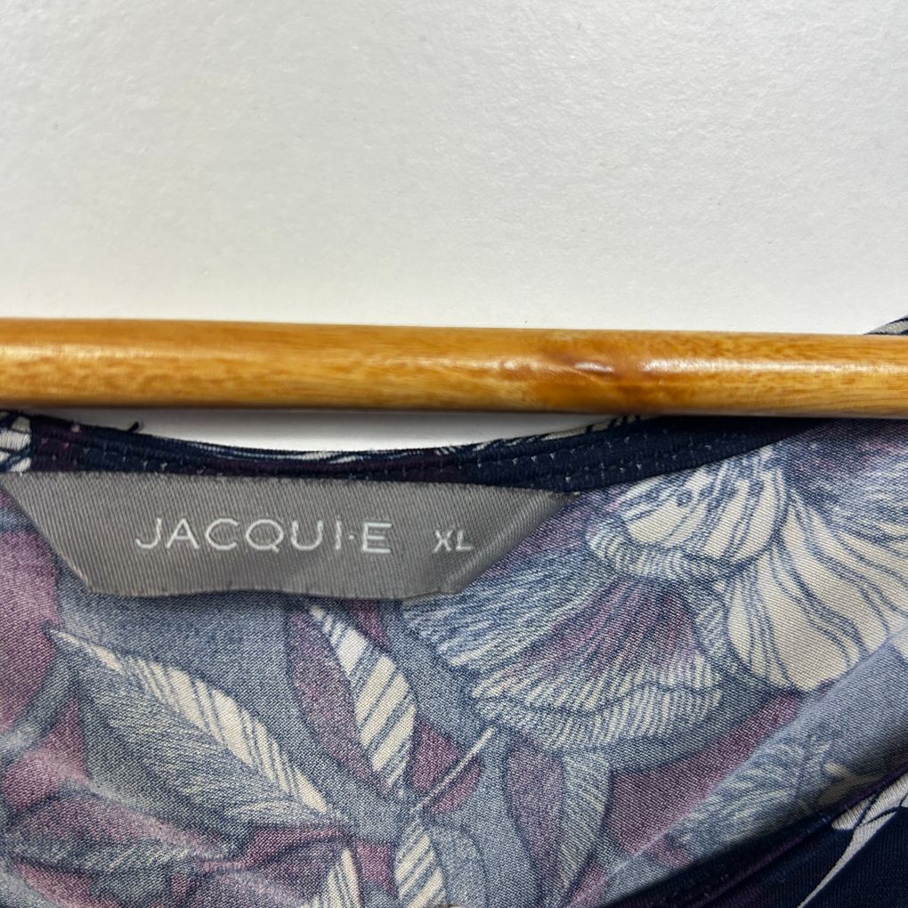 Jacqui E Navy Floral Dress - Size XL