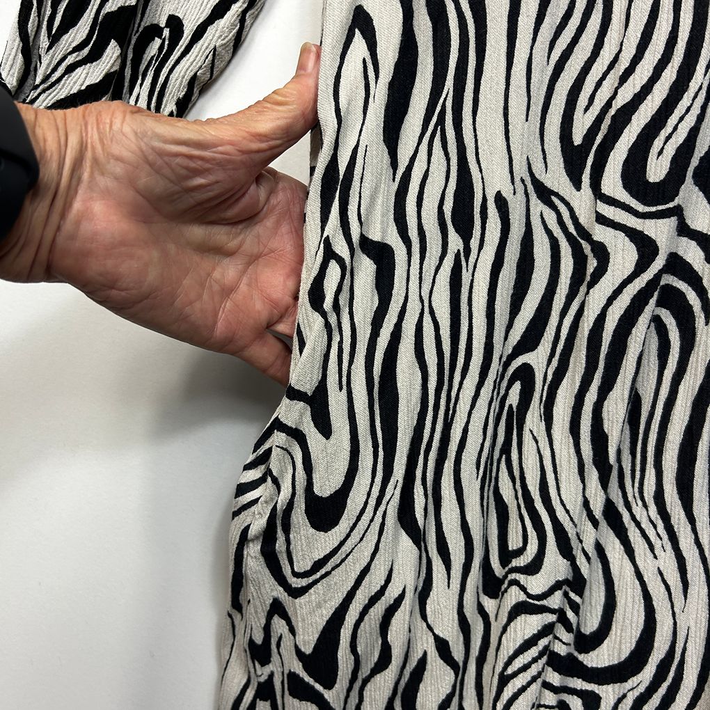 Tree of Life Black & White Zebra Print Shirt Dress - Size XL