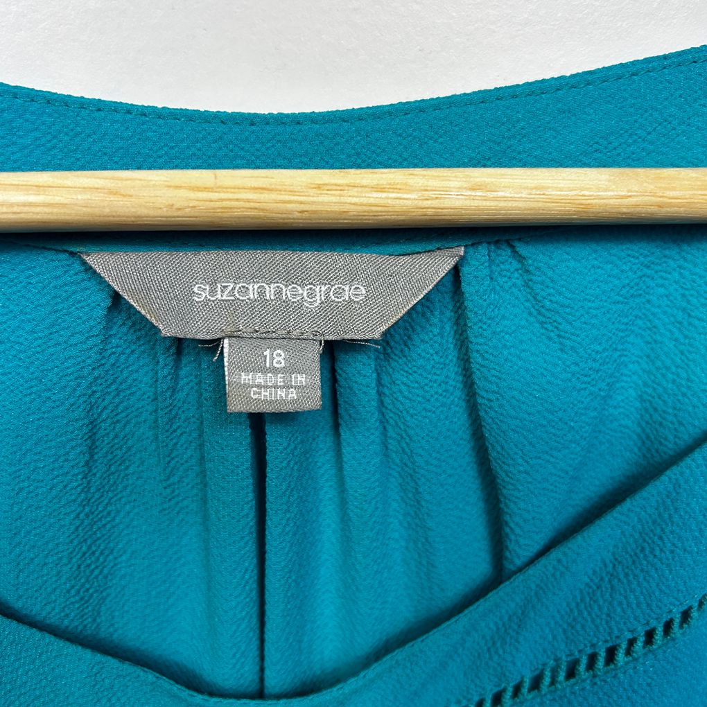 Suzanne Grae Teal Plus Size Top - Size 18