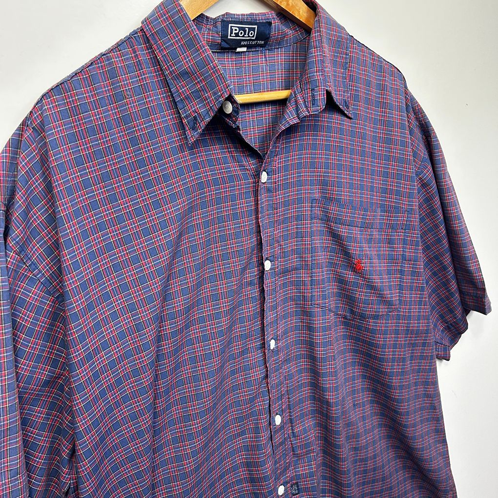 Polo Ralph Lauren Purple Plaid Cotton Mens Shirt - Size XXXL