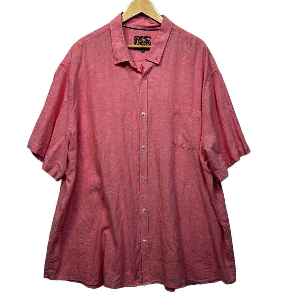 Johnny Bigg Pink Linen Short Sleeve Shirt - Size 6XL