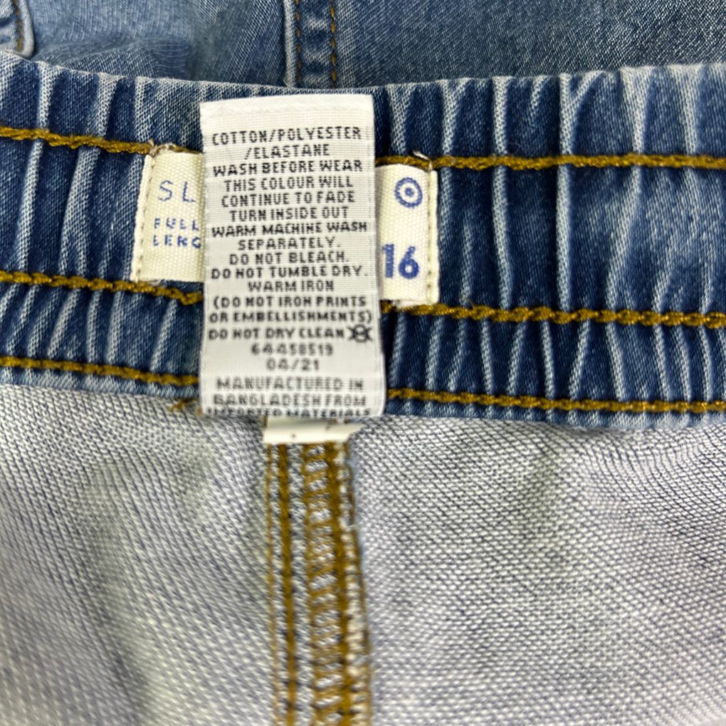Target Blue Slim Full Length Denim Joggers - Size 16