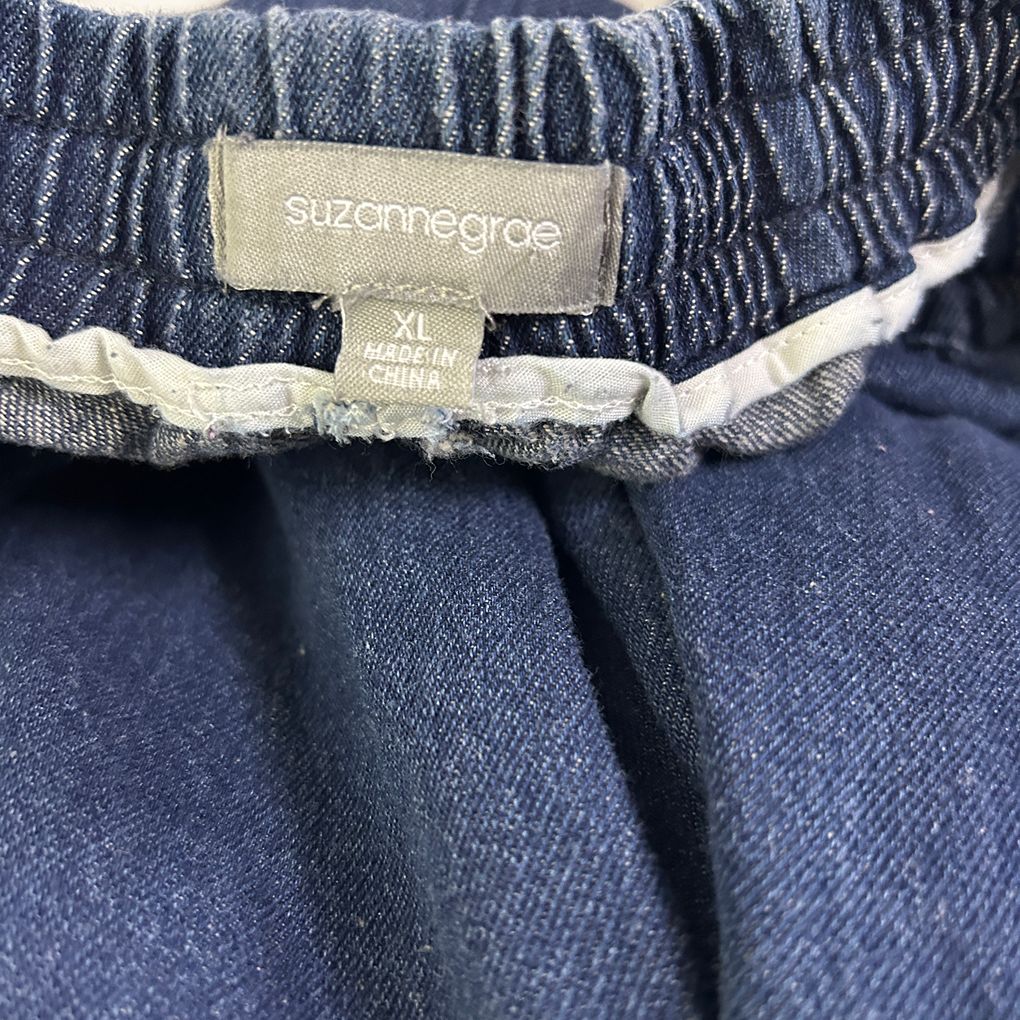 Suzanne Grae Denim Cotton Wide Leg Pants - Size XL